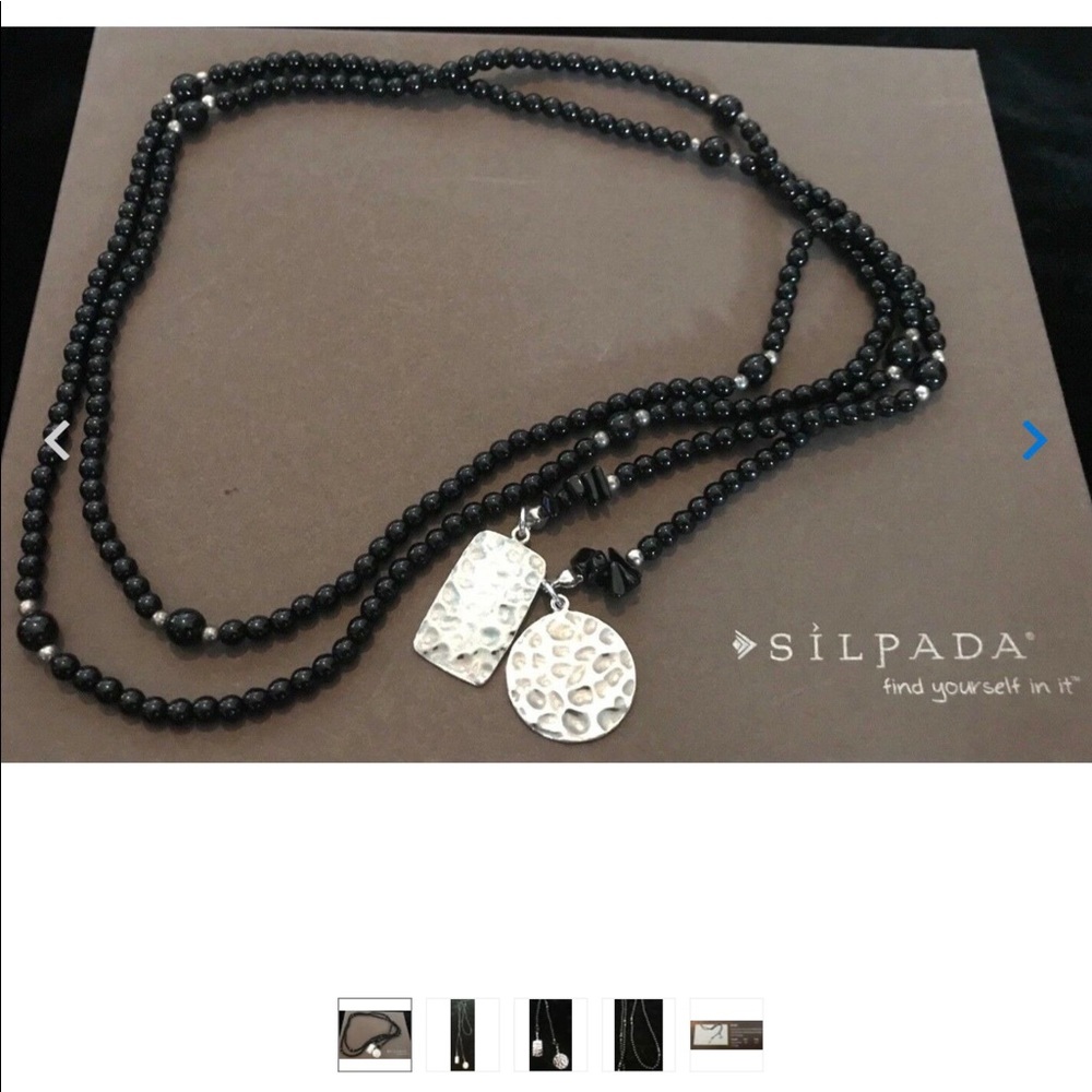 Silpada N1467 Black Onyx Lariat Wrap necklace